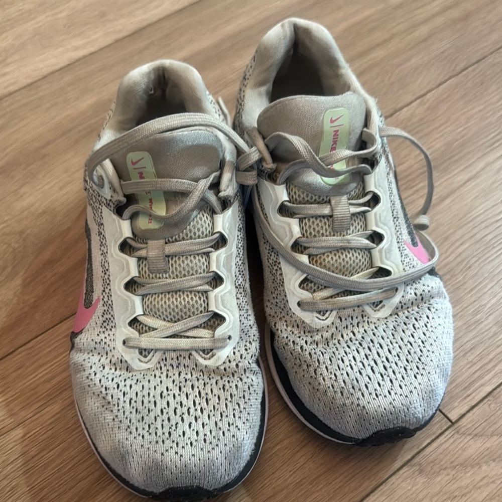 Nike Light Gray and Pink Athletic Sneakers